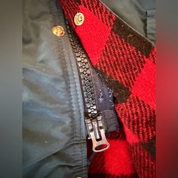 LL Bean vintage made in USA wool nylon Baxter State Park buffalo plaid check - L - Picture 5 of 8
